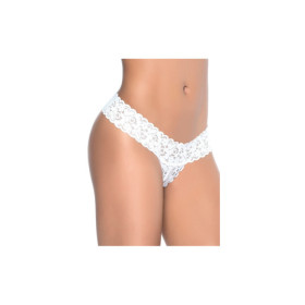 String ouvert brésilien blanc en dentelle 